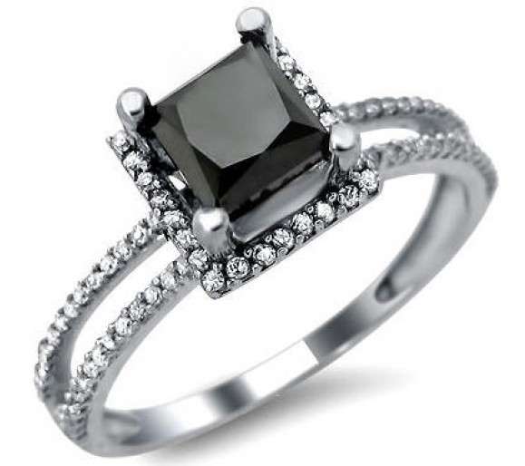 Certified 3.00CT Princess Cut Real & Natural Black Diamond Wedding/Engagement Ring @ Discount Offer.