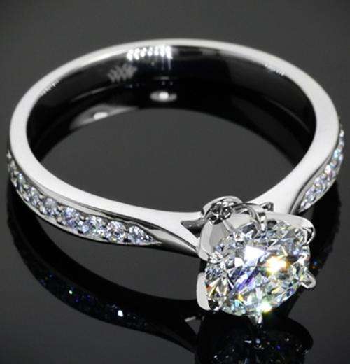 Certified 1.00CT Round Cut Real & Natural Diamond Engagement Ring.