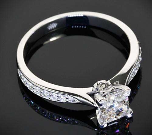 Certified 1.40CT Princess Cut Real & Natural Diamond Wedding/Engagement Ring With Matching Band