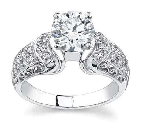 Certified 1.00CT Round Cut  Real & Natural Diamond Wedding Ring in 14KT White Gold