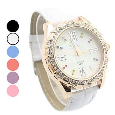 Women's  Leather Quartz Analog Wrist Watch(Assorted Colors)  #