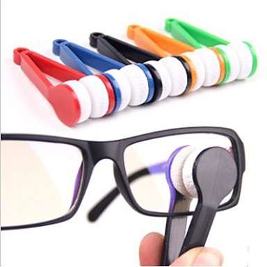 Mini Microfiber Glasses Eyeglasses Cleaner Cleaning Clip (Random Color)   #