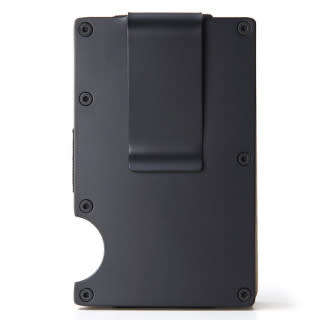 SLIM ALUMINIUM RFID CARD WALLET WITH MONEYCLIP (BLACK)