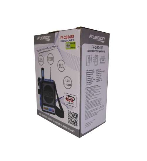 Radio Fusion FR2004BT Radio Player Usb / FM Radio / Led Light / Aux Input