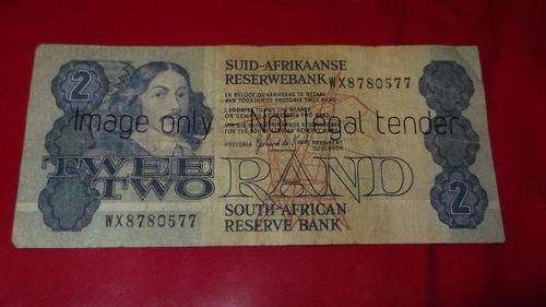 Two Rand Note Signed By Gerhard de Kock Issued Suid Afrikaanse Reserwebank