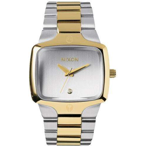 Nixon Men's Player Two-Tone Stainless-Steel Quartz Watch with Silver Dial