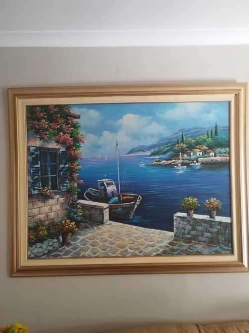 Painting on board by well known artist, K Wallis