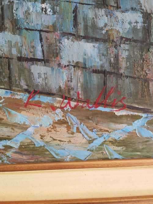 Painting on board by well known artist, K Wallis