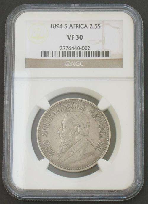 ##Scarce##ZAR 1894 Half Crown (2.5S) - NGC Graded VF30
