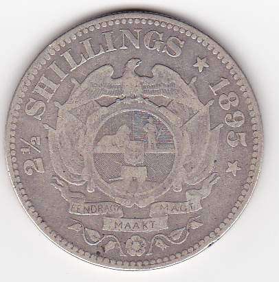 1895 ZAR 2 1/2 Shilling(Half Crown) in Fantastic Condition