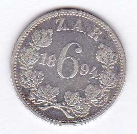 1894 ZAR 6 Pence in Unbelievable Condition