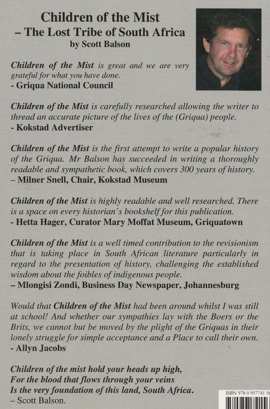 CHILDREN OF THE MIST: THE LOST TRIBE OF SOUTH AFRICA by Scott Balson