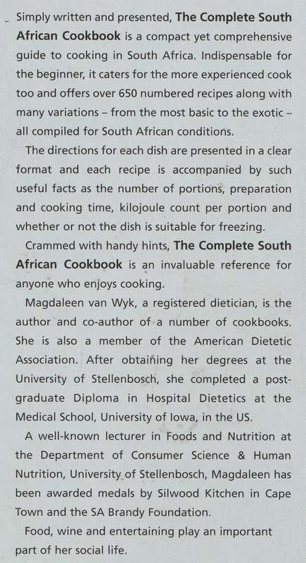 THE COMPLETE SOUTH AFRICAN COOKBOOK by Magdaleen van Wyk