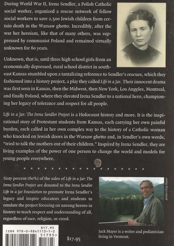 LIFE IN A JAR: THE IRENA SENDLER PROJECT by Jack Mayer