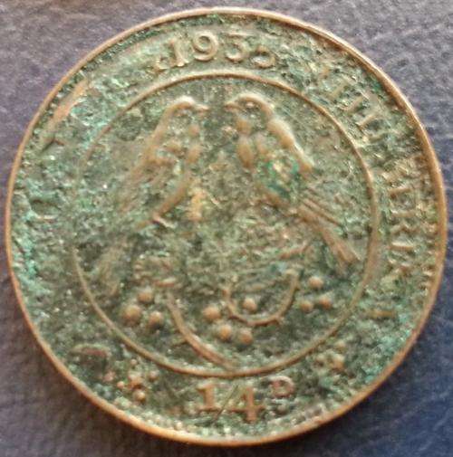 1935 Farthing The Quarter Penny Mintage Only 60786 possible a EF-VF