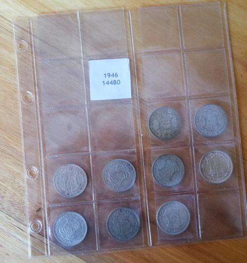 The Two Shillings LOT 1951, 52, 53, 54, 55, 56, 57, 58 and 1959 all in one BiD 50% Silver