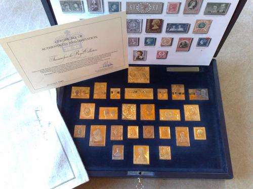 Set no 2661 of only 10 000 in the world The Royal Collection Gold-plated Solid Silver Stamps