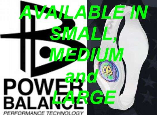 Power Balance SMALL (17.5cm) White/White wording-AUTHENTIC PRODUCT in Original Packaging