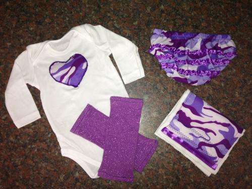 Purple Lilac Came - Girls Onesie Set