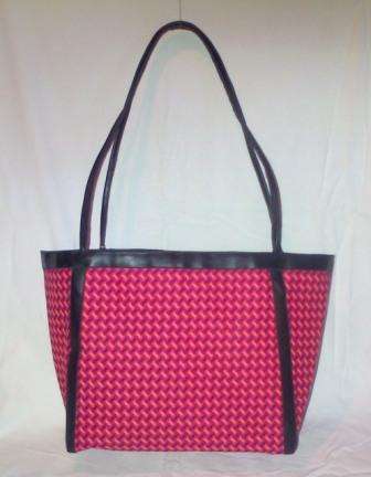 FINEST PURPLE FABRIC & LEATHER HANDBAG NOBE 004