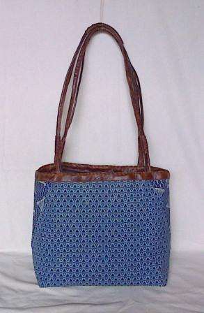 FINEST PURPLE FABRIC & LEATHER HANDBAG ABIGAIL 015