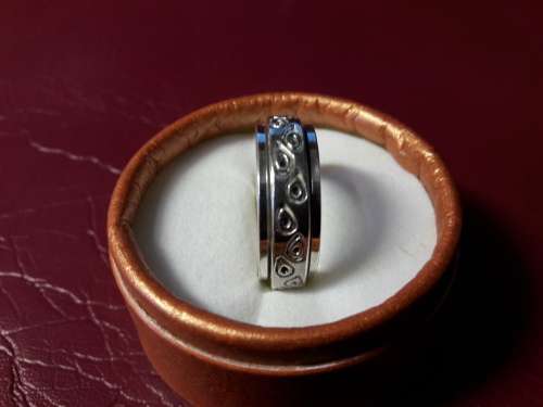 STUNNING HEAVY SOLID GENUINE Sterling SILVER Swivel Ring IN PERFECT CONDITION