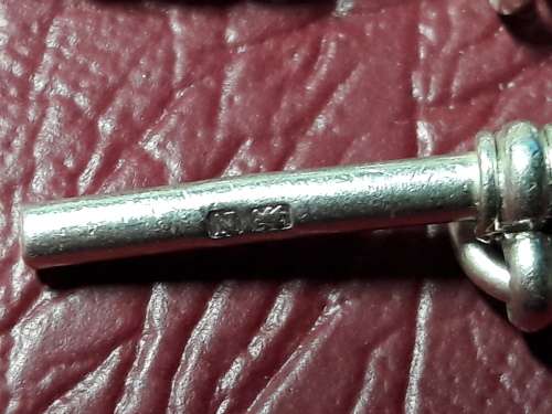 LOVELY SOLID STERLING SILVER FOB CHAIN IN EXCELLENT CONDITION