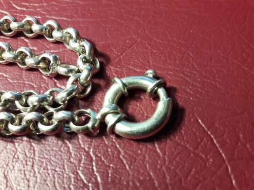 LOVELY STERLING SILVER BELCHER CHAIN IN EXCELLENT CONDITION