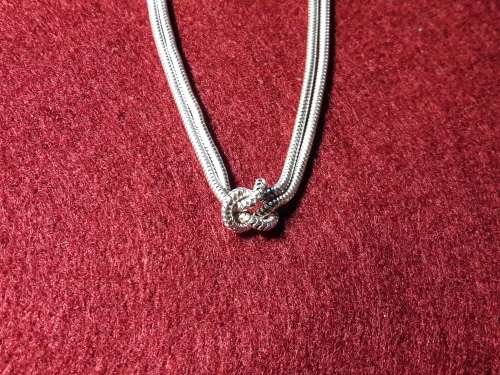 LOVELY SOLID STERLING SILVER SNAKE NECKLACE IN EXCELLENT CONDITION