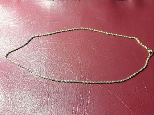 LOVELY 9 CT SOLID GENUINE GOLD ROPE NECKLACE WITH LOBSTER CLASP IN EXCELLENT CONDITION