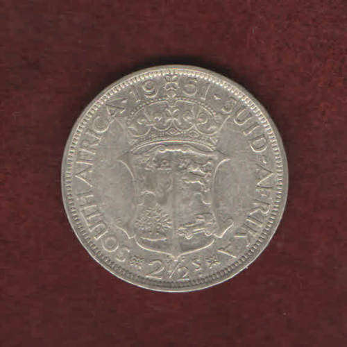 1951 SA UNION 2 1/2 SHILLINGS [HALF CROWN] - As per scan