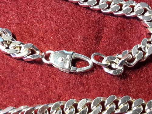 LOVELY STRONG SOLID GENUINE STERLING SILVER NECKLACE IN PERFECT CONDITION [45 g]