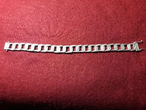LOVELY HEAVY STRONG SOLID GENUINE HAND MADE STERLING SILVER BRACELET IN PERFECT CONDITION [33 g]