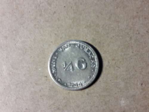 1944 Curaçao, Netherlands Antilles, Silver ¼ Gulden - Wilhelmina
