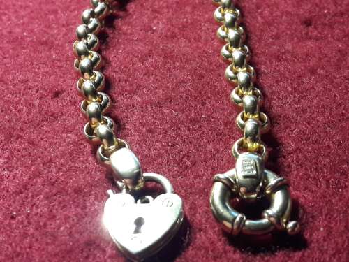 LOVELY 9 CT SOLID GENUINE GOLD BELCHER BRACELET IN PERFECT CONDITION