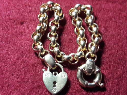 LOVELY 9 CT SOLID GENUINE GOLD BELCHER BRACELET IN PERFECT CONDITION