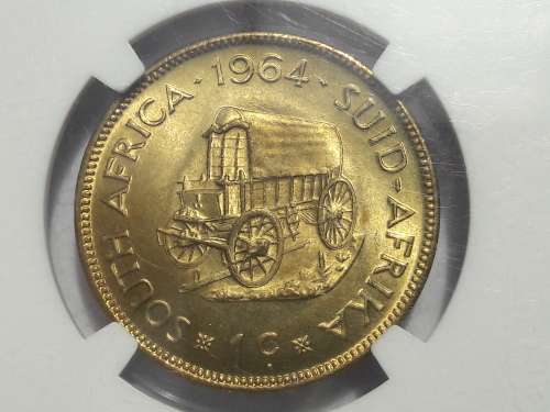 1964 RSA CENT NGC GRADED MS 65