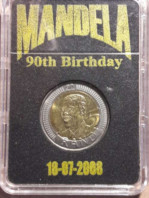 2008 MANDELA 90TH BIRTHDAY CAPSULED COIN