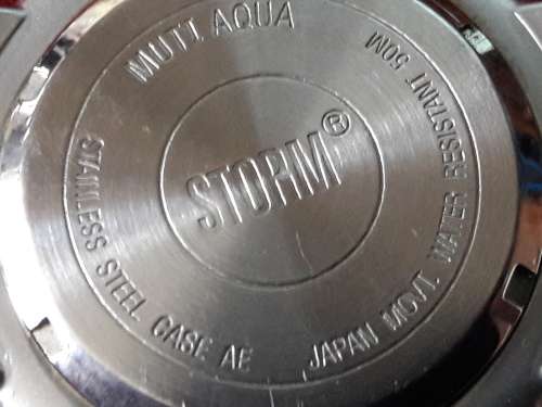 STORM WATCH WITH GENUINE CALFSKIN LEATHER STRAP IN EXCELLENT CONDITION
