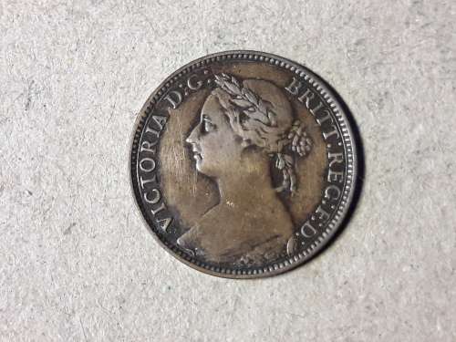 1891 BRITISH 1 Farthing - Victoria 2nd portrait; 2nd type