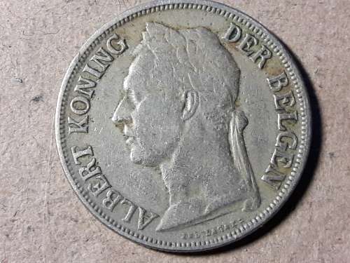 1924 Belgian Congo 1 Franc - Albert I Dutch text