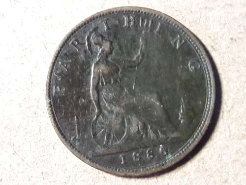 1886 BRITISH Farthing - Victoria 2nd portrait