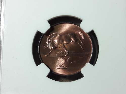 1965 RSA 2 CENT AFRIKAANS NGC GRADED PF 67 RB [POP 1]