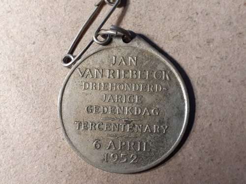 6 APRIL 1652 JAN VAN RIEBEECK TERCENTENARY MEDAL