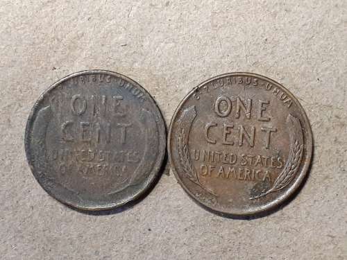 1936 AND 1944 USA 1 Cent "Lincoln - Wheat Ears Reverse"
