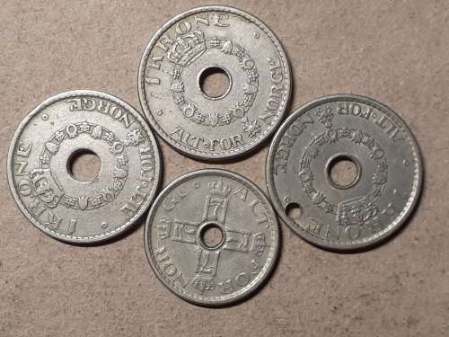 A LOT OF 4 NORWAY COINS