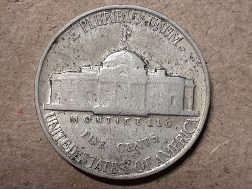 1943 USA SILVER 5 Cents "Jefferson Wartime Nickel"