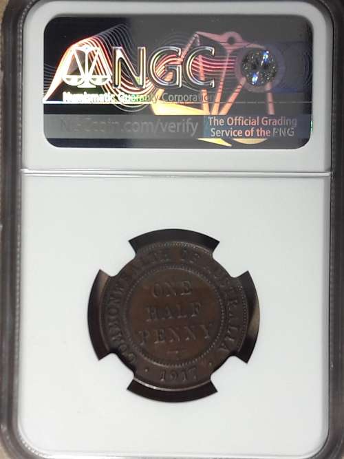 1917I AUSTRALIA ½ Penny NGC GRADED VF 35 BN [ONLY ONE GRADED IN THIS GRADE]