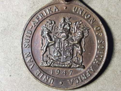 1947 UNION OF SOUTH AFRICA ROYAL VISIT MEDALLION IN MINT CONDITION