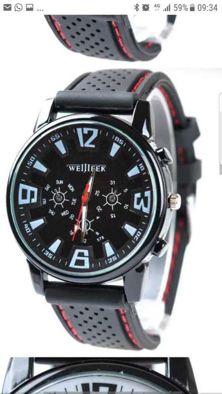 Weijieer 578 Male Quartz Watch with Round Dial Stereo Ditigal Rubber Watch Band - Black